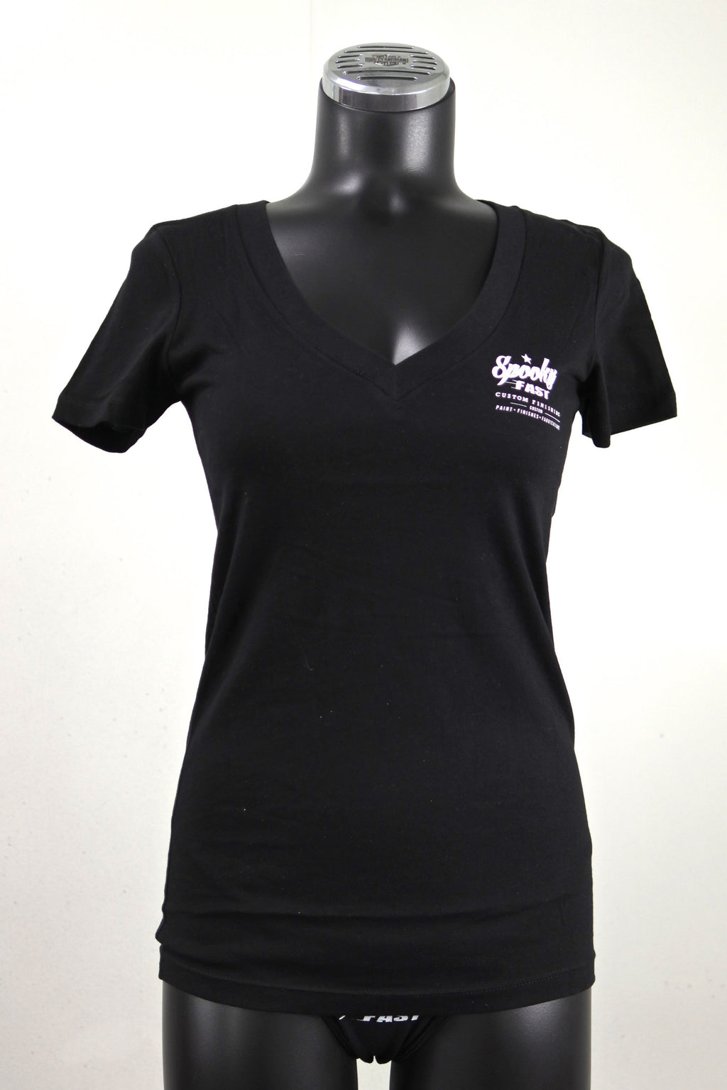 Spooky Fast Women's Corporate Logo Deep-V Neck Shirt - Black